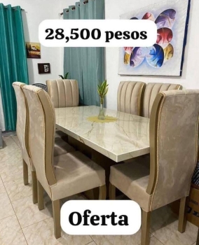 Juego de comedor de 6 sillas nuevo