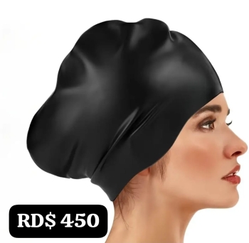 Gorro de natacion para mujer con cabello largo