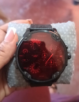 Reloj diesel mr daddy caja de acero inoxidable correa silicona cronogr