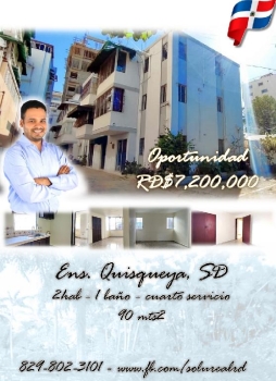 Venta apartamento en quisqueya 2hab 90mts2 oportunidad