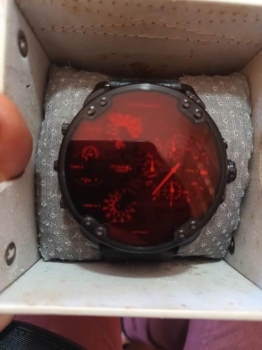 Reloj diesel mr daddy caja de acero inoxidable correa silicona cronogr