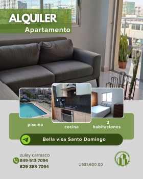 Alquiler de apartamento – bella vista santo domingo próximo a bella vi