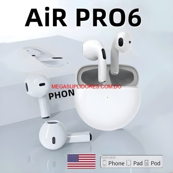  audífonos bluetooth pro 6 tws – sonido premium y estuche de carga