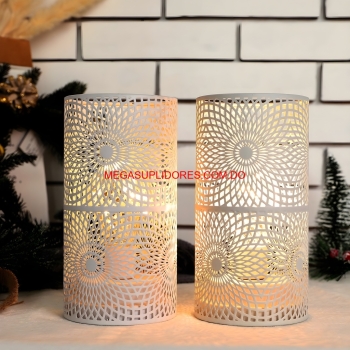  lámpara decorativa de metal con vela led – luz agradable