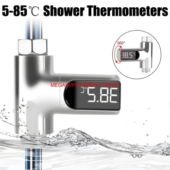  termómetro de ducha autoalimentado - monitor temperatura de agua