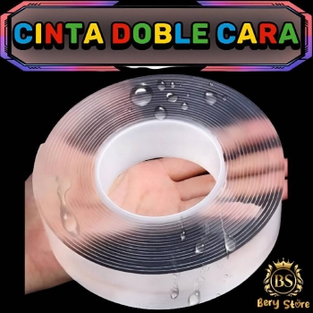 Cinta doble cara transparente reutilizable de 3 metros  cinta doble ca