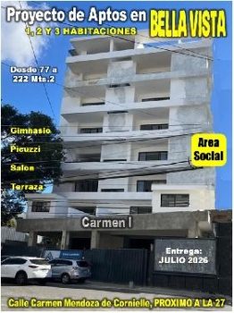 Proyecto  aptos exclusivo en bella vista torre carmen i de 1 2 y 3 hab