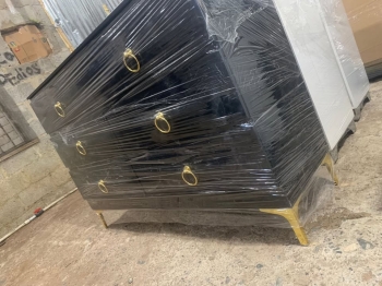 Gavetero de 6 gavetas negro con argollas dorada ????