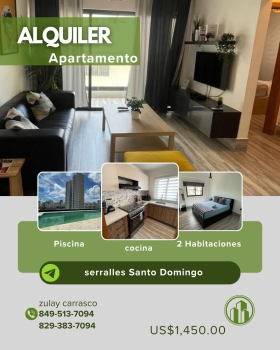 Apartamento amueblado en alquiler – serrallés santo domingo