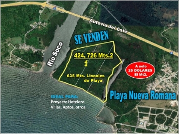 Vendo 424726 mts.2 de terreno con 635 metros lineales de playa en play