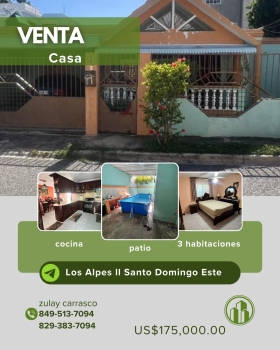 Casa en venta  alpes ii santo domingo este  precio us175000.00  marque
