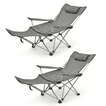 Silla portátil con reposapiés perfecta para playa y camping