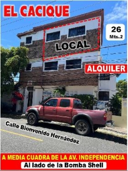 Alquilo local de oficinas en el cacique 26 mts.2 a media cuadra de la