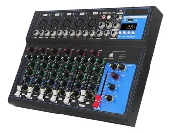 Consola mezcladora audio 7 canales portatil usb bluetooth