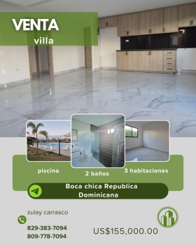 Villa en venta en boca chica republica dominicana