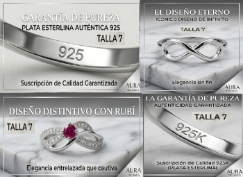 Modelos de anillo en plata 925 de ley y 925k