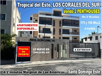 Super oportunidad en los corales del sur 2 penthouses nuevos 3 niveles