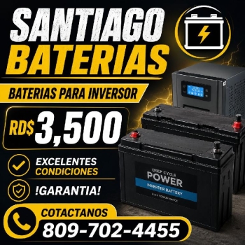 Baterías para inversor en santiago desde rd3500