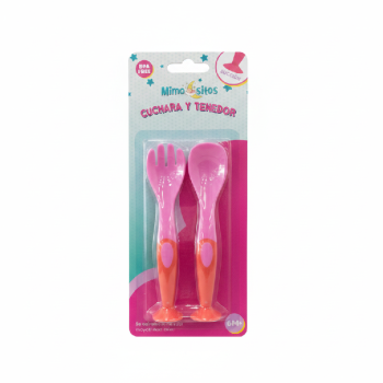 Set cuchara y tenedor mimo sitos 0 0- 0-6 0-6m ro ros rosado