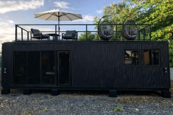 Contenedor de 40 pies / cocina modular de lujo / desayunador y tope co