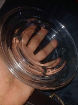 ​cenicero de vidrio transparente redondo excelente estado