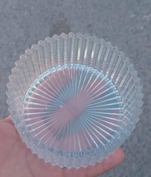 Cenicero de cristal tallado vintage - diseño elegante