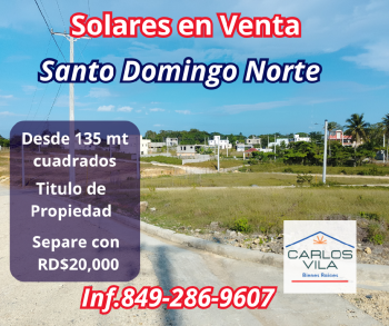 Solares en venta en villa mella santo domingo norte