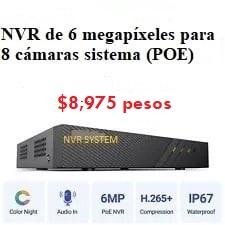 Nvr full hd de 6 megapíxeles para 8 cámaras ip