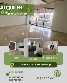 Apartamento en alquiler – bella vista santo domingo