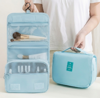 Bolsa organizadora de cosméticos para viaje con gancho