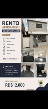 Rento apart de jna habitaciÓn 2do piso. sto. dgo. este