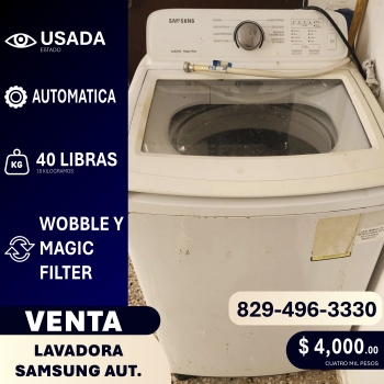 Lavadora automatica samsung 40 libras 18 kg - ideal para reparación