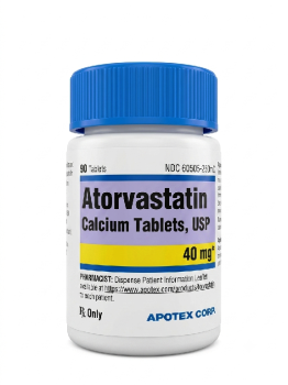 Frasco de 90 pastillas de atorvastatin 40mg