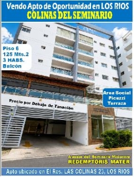 Venta excelente apto en los rios colinas del seminario  3 habs. 125 mt