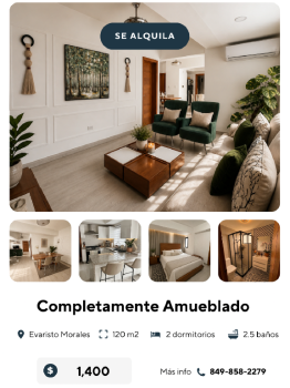 Evaristo morales  apartamento amueblado  2 hab.  piscina  gimnasi
