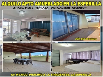 Alquilo apto de 2 habs. amueblado en la esperilla con vista al mar y a