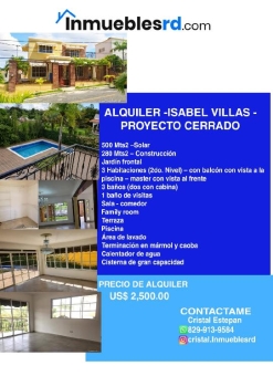 Alquilo -isabel villa - proyecto cerrado