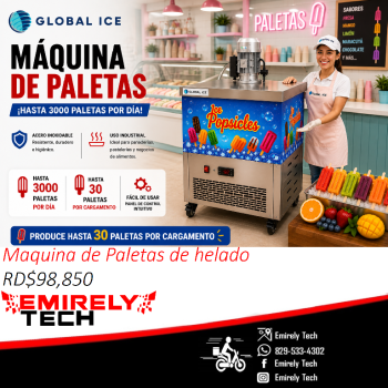 Maquina de paletas helado de fruta heladeria heladera acero inoxidable