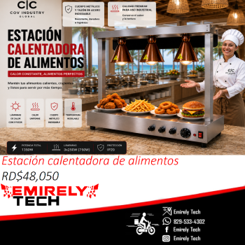 Estacion calentadora de alimentos exhibidora calentadora de comida pap