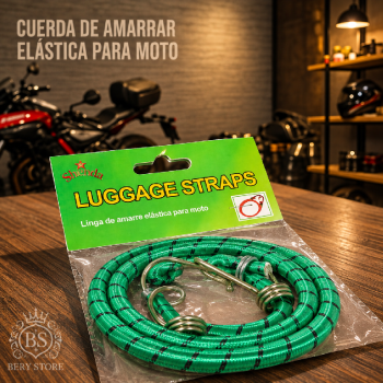 Cuerda elástica de amarrar para moto con ganchos  soga y linga elástic