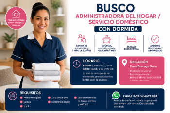 Se busca empleada domÉstica con dormida