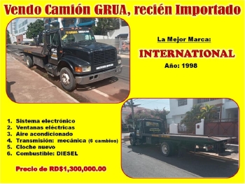 Vendo camión grua marca international del 98 recién importado