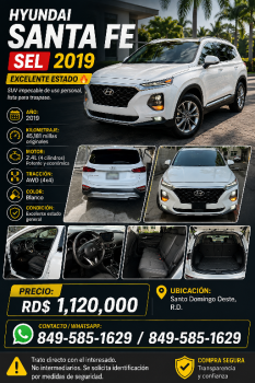 hyundai santa fe 2019 blanca en santo domingo oeste