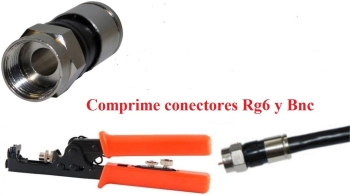 Conectores rg6 y herramienta para poner conectores y otros dispositivo