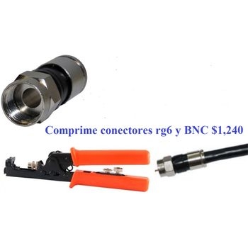 Conectores rg6 y herramienta para poner conectores y otros dispositivo
