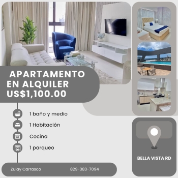 Apartamento en alquiler – bella vista santo domingo