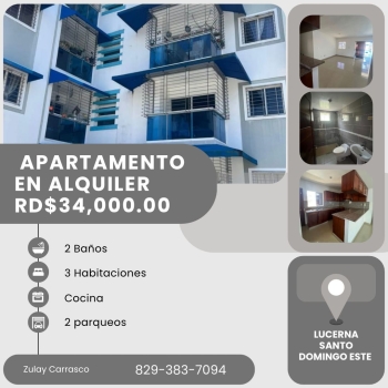 Alquiler- apartamento- lucerna santo domingo este