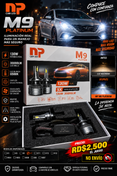 ???? luces led mp m9 platinum h7 – 130w ????