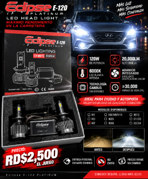 ???? luces led eclipse e-120 platinum h7 – 120w ????