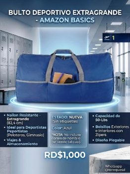 Bulto plegable extragrande de nailon para gimnasio y deportistas